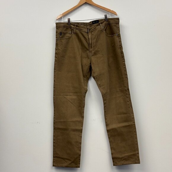 AG Adriano Goldschmied Brown Tellis Pants | 38x34 | Modern Slim Cut - Picture 1 of 5